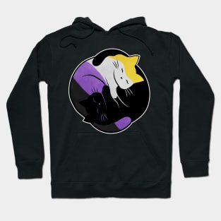 Nonbinary Eternal Yin Yang Cat Hoodie